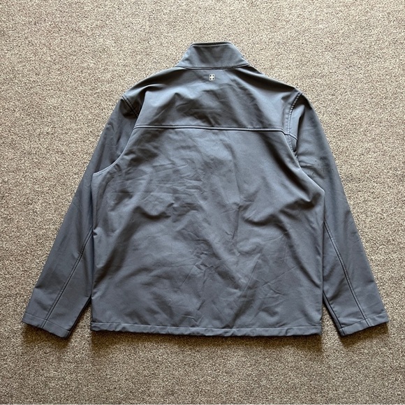 Swiss Tech Grey Softshell Jacket Men XL Water Resistant Fleece Lined Windbreaker - Picture 7 of 16